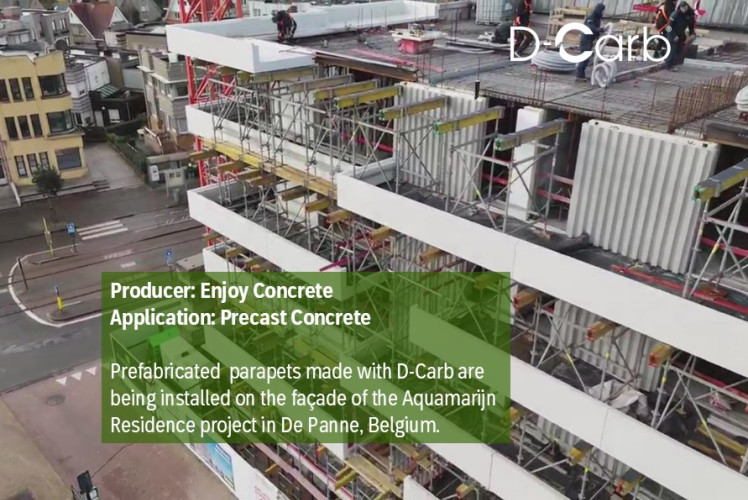 Precasted concrete papapets with D-Carb,Aquamarijn Residence in De Panne