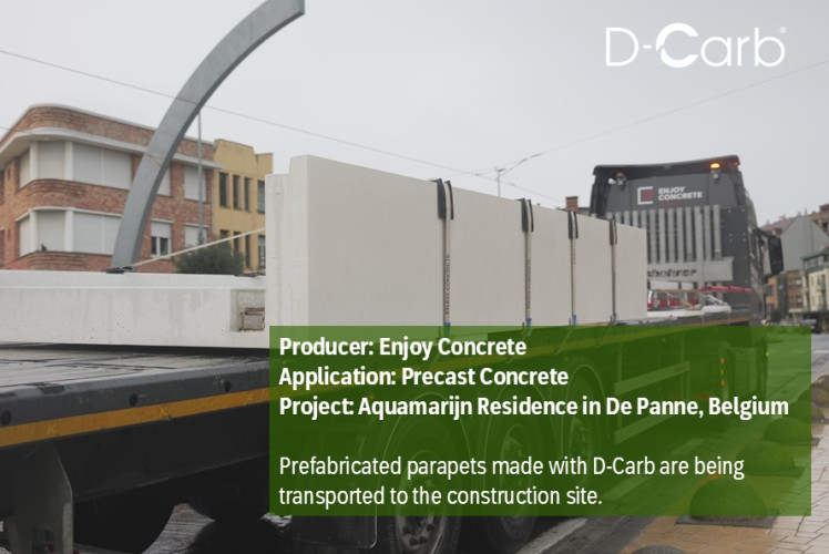 Precasted concrete papapets with D-Carb,Aquamarijn Residence in De Panne