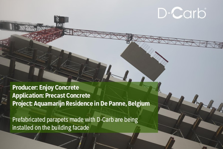 Precasted concrete papapets with D-Carb,Aquamarijn Residence in De Panne