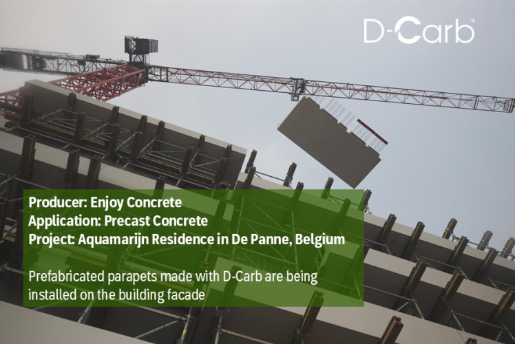Precasted concrete papapets with D-Carb,Aquamarijn Residence in De Panne