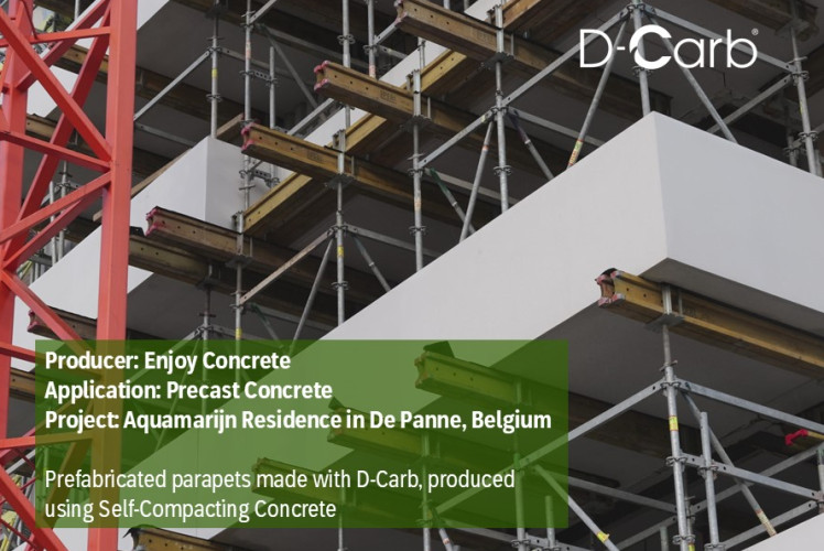 Precasted concrete papapets with D-Carb,Aquamarijn Residence in De Panne