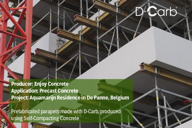 Precasted concrete papapets with D-Carb,Aquamarijn Residence in De Panne