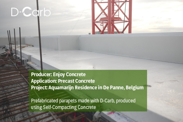 Precasted concrete papapets with D-Carb,Aquamarijn Residence in De Panne