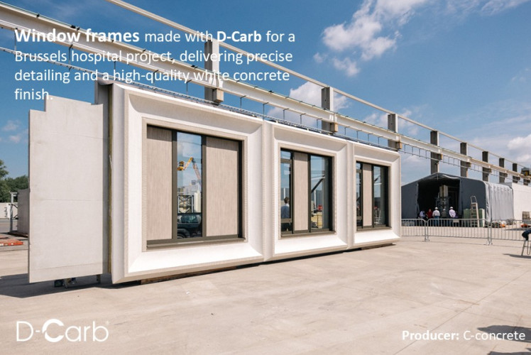 Window frames made with D-Carb for a Brussels hospital project